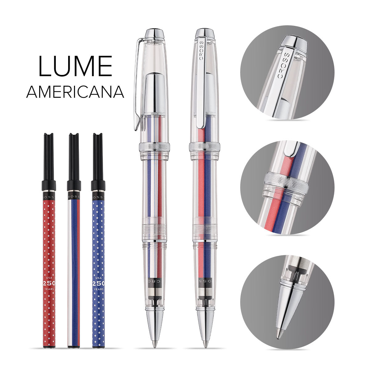 Lume Americana Translucent Clear Resin Decorative Refill Gift Set