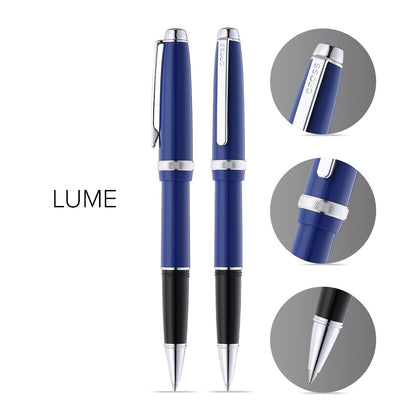 Lume Deep Sea Blue with Polished Chrome Appointments Rollerball Pen