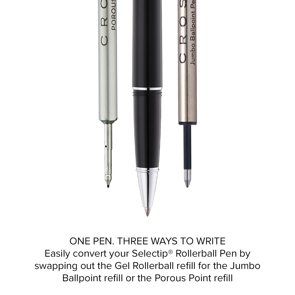 Lume Obsidian Black with Polished Chrome Appointments Rollerball Pen