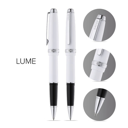 Lume Porcelain White with Polished Chrome Appointments Ballpoint Pen