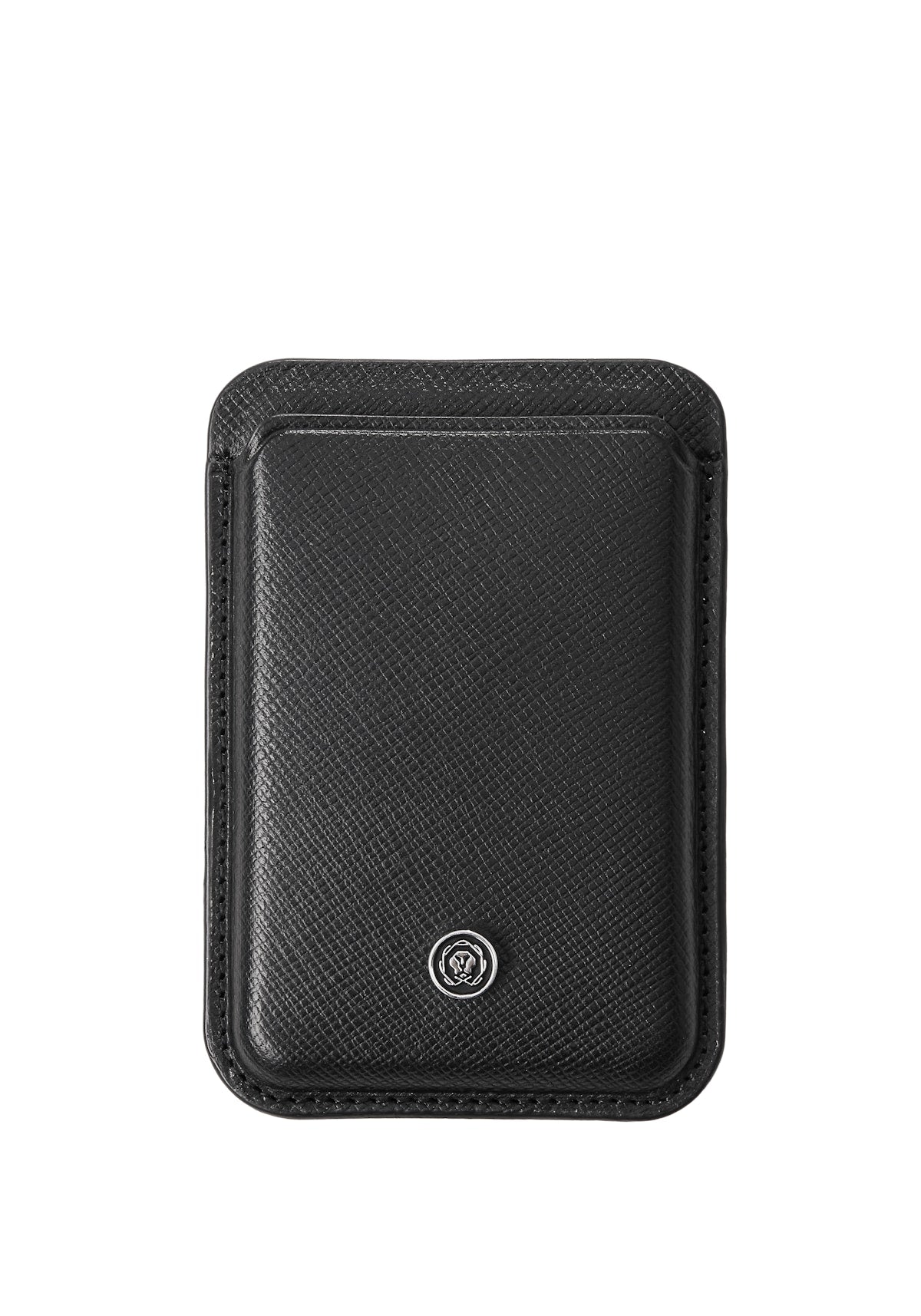 Classic Black Leather Magnetic Card Holder