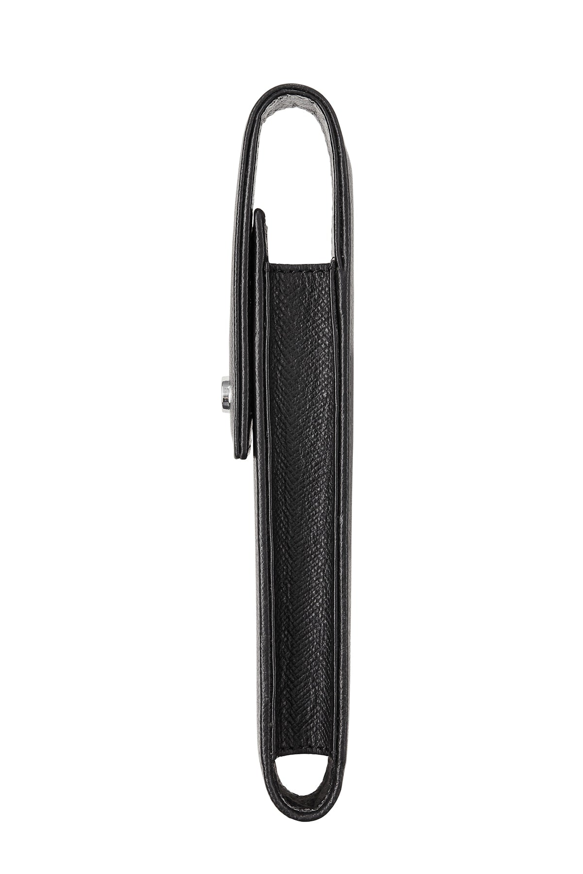 Classic Black Leather Magnetic Single Pen Case