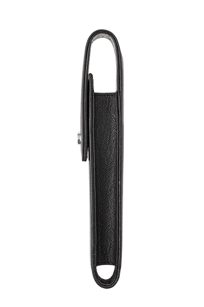 Classic Black Leather Magnetic Single Pen Case