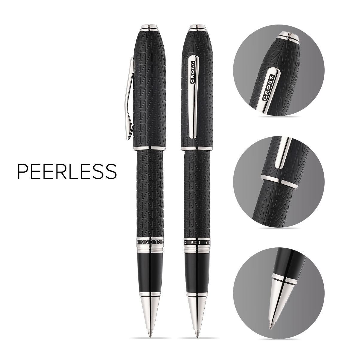 Peerless™ Citizen Tokyo Satin Black with Platinum-plated Appointments Selectip® Rollerball Pen