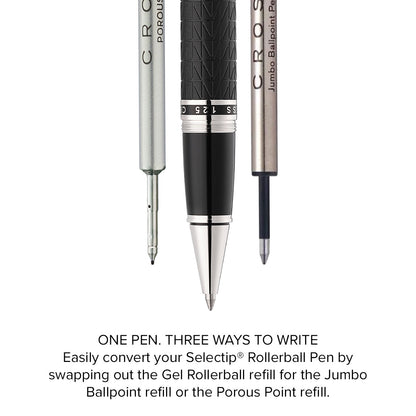 Peerless™ Citizen Tokyo Satin Black with Platinum-plated Appointments Selectip® Rollerball Pen