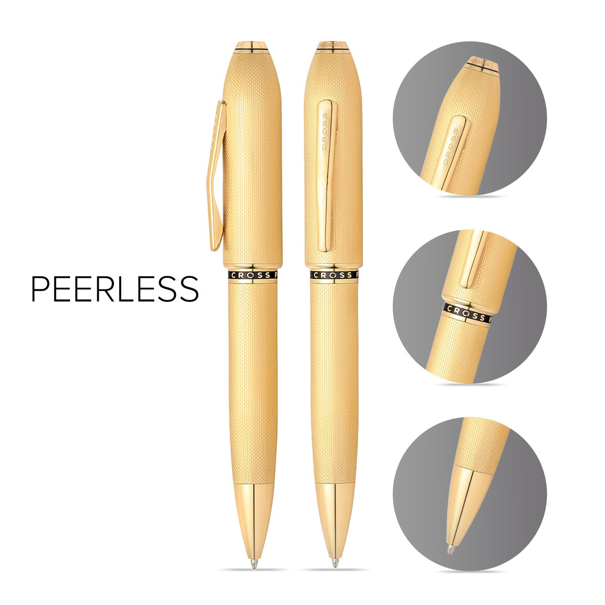 Peerless™ 23KT Heavy Gold Plate with Gold Plated Appointments and Swarovski Crystal Ballpoint Pen