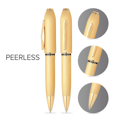 Peerless™ 23KT Heavy Gold Plate with Gold Plated Appointments and Swarovski Crystal Ballpoint Pen