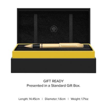 Peerless™ 23KT Heavy Gold Plate with Gold Plated Appointments and Swarovski Crystal Rollerball Pen