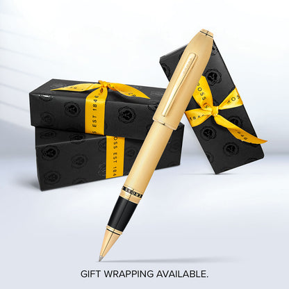 Peerless™ 23KT Heavy Gold Plate with Gold Plated Appointments and Swarovski Crystal Rollerball Pen