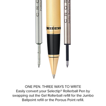 Peerless™ 23KT Heavy Gold Plate with Gold Plated Appointments and Swarovski Crystal Rollerball Pen