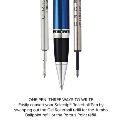 Peerless™ Translucent Quartz Blue Engraved Lacquer Platinum Plated Appointments Rollerball Pen