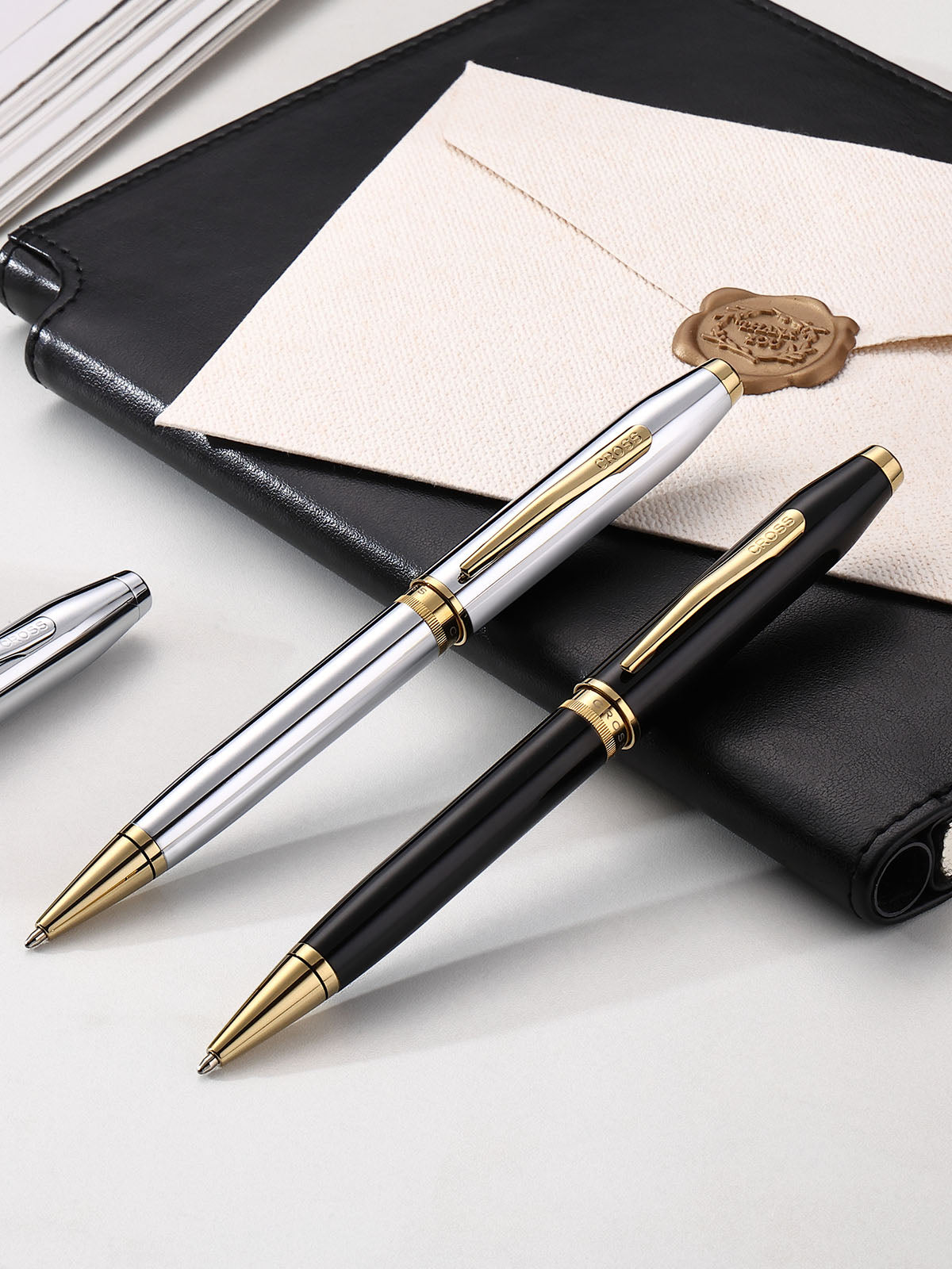 Cross Foundry Polished Chrome with PVD Gold Appointments Ballpoint