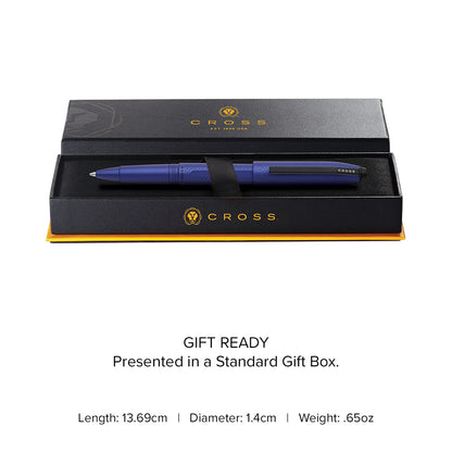 Prism Deep Sea Blue Resin with Polished Black Appointments Jumbo Ballpoint Pen