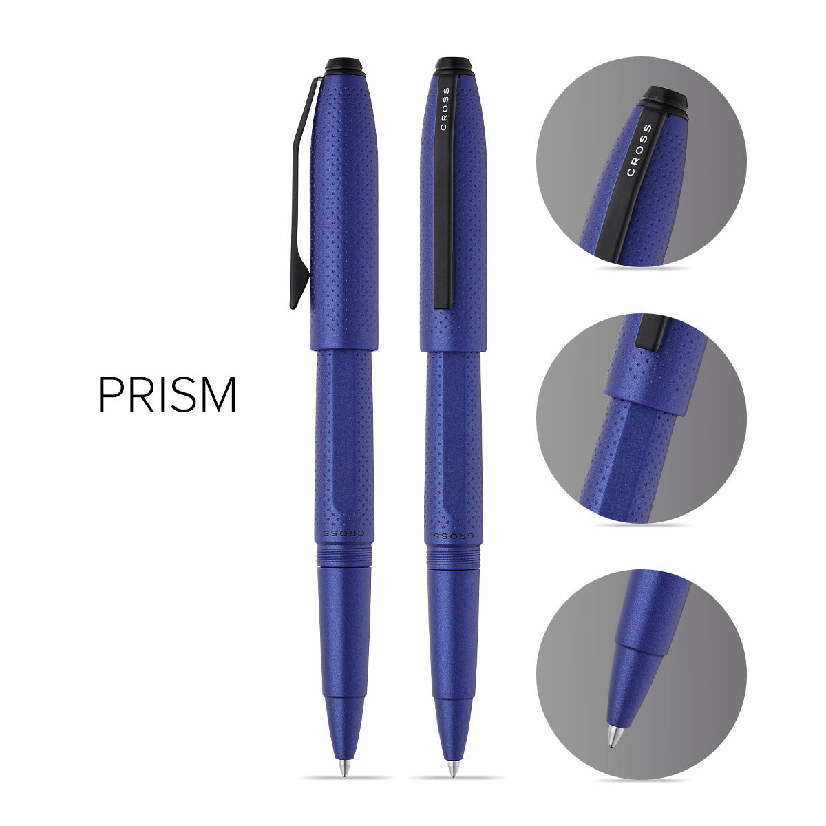 Prism Deep Sea Blue Resin with Polished Black Appointments Jumbo Ballpoint Pen