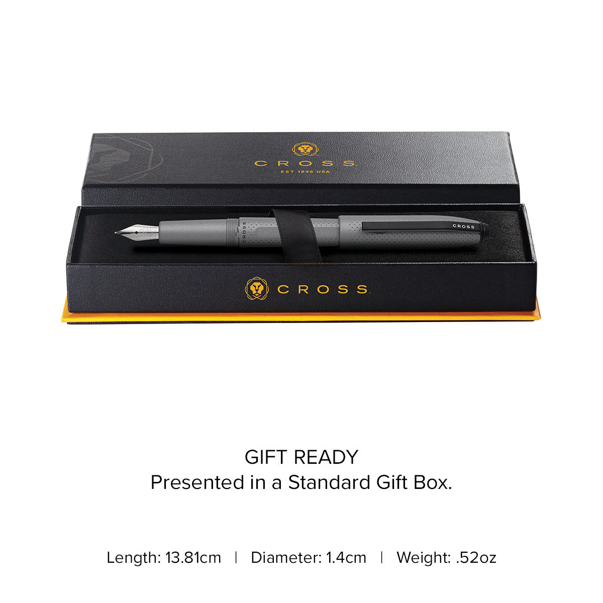Prism Graphite Resin with Polished Chrome Stainless Steel Medium Nib Fountain Pen
