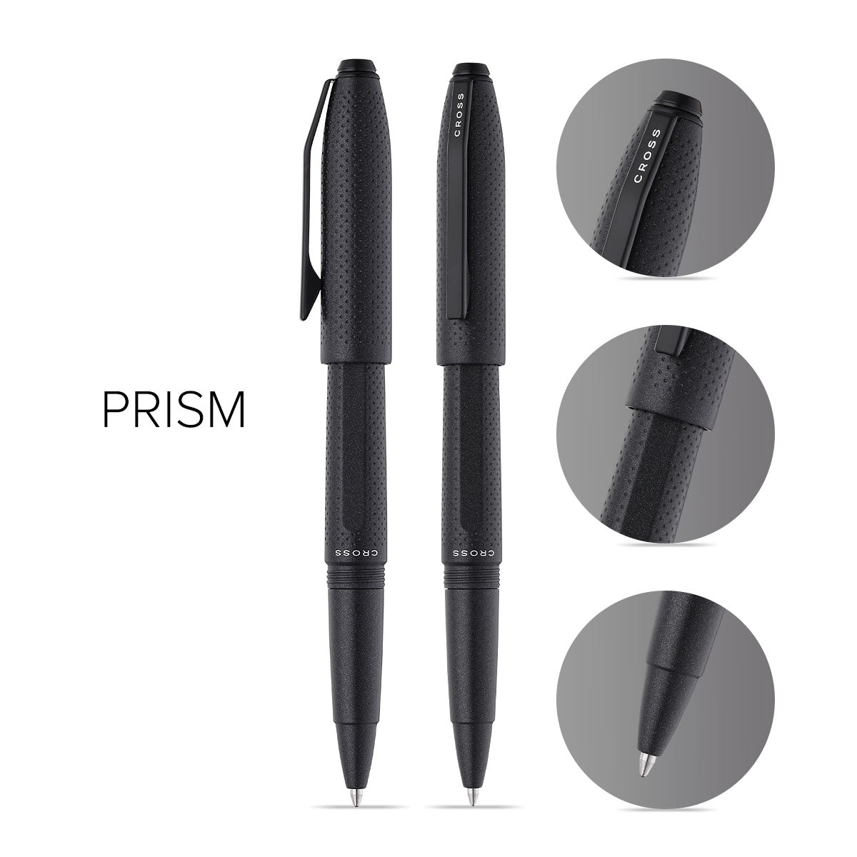 Prism Obsidian Black Resin with Polished Black Appointments Rollerball Pen