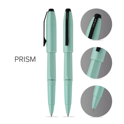 Prism Seafoam Resin with Polished Black Appointments Rollerball Pen
