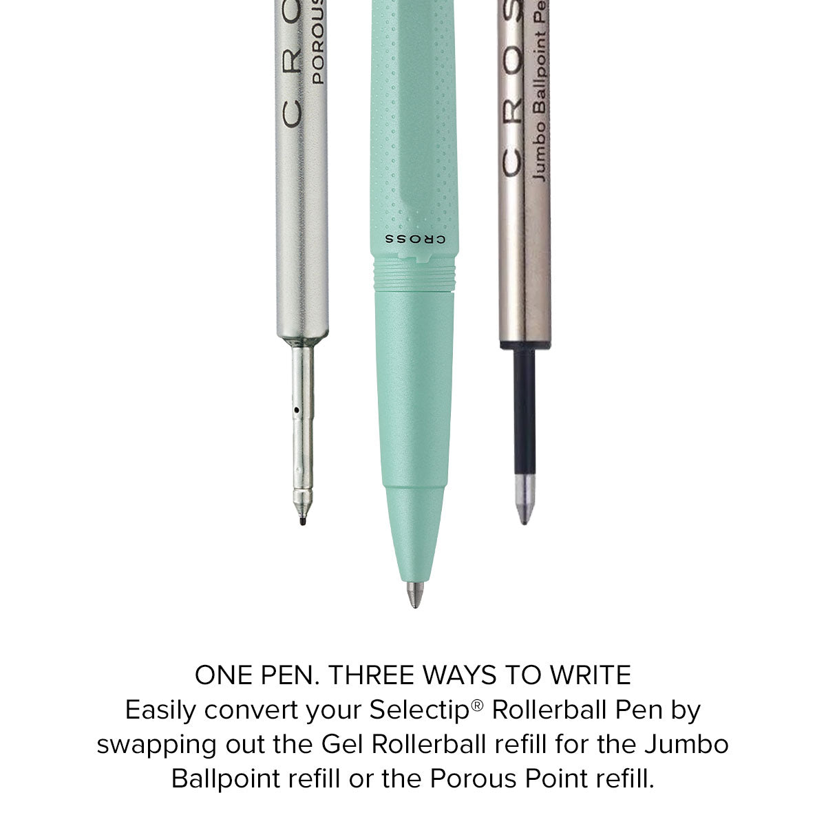 Prism Seafoam Resin with Polished Black Appointments Rollerball Pen