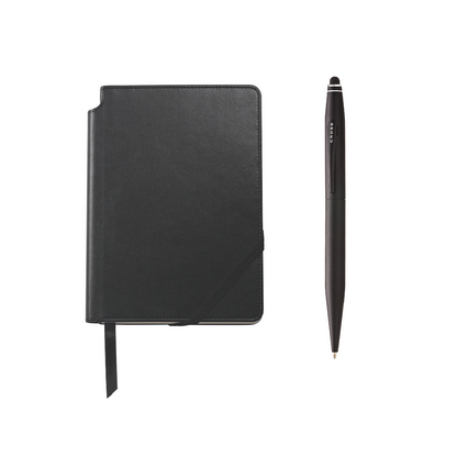 Tech2 Satin Black Ballpoint and Journal Gift Set