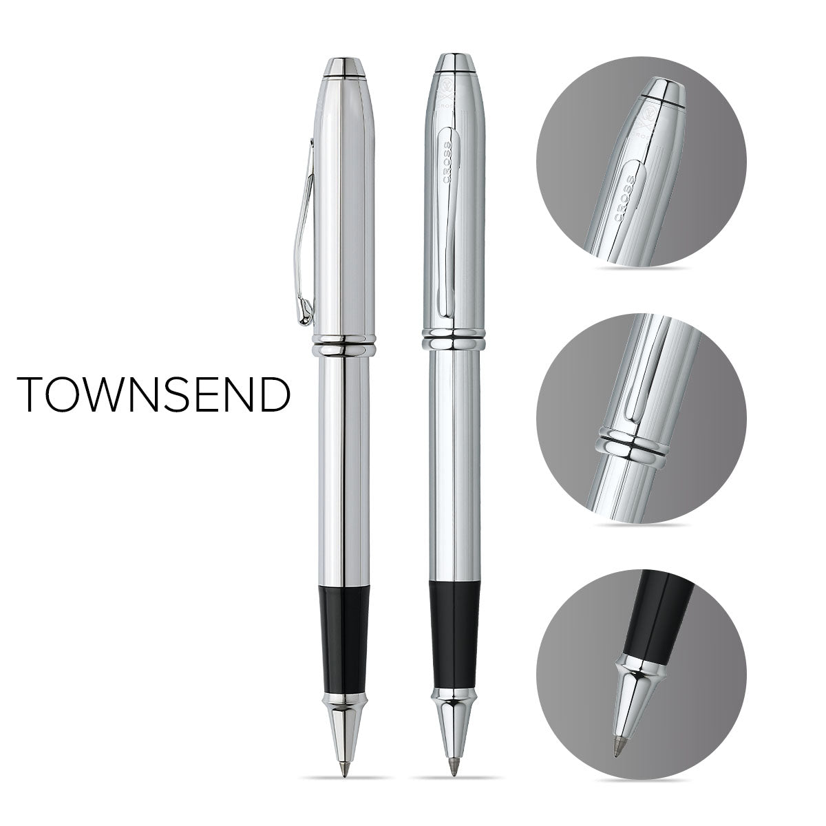 266089 クロス ジェルボールペン タウンゼント 535 クローム Townsend Lustrous Chrome Rollerball Pen | Cross – A.T. Cross