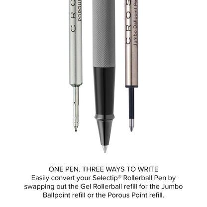 Townsend® Polished Slate Gray Engraved Diamond Pattern with Slate Gray PVD Appointments Selectip® Rollerball Pen