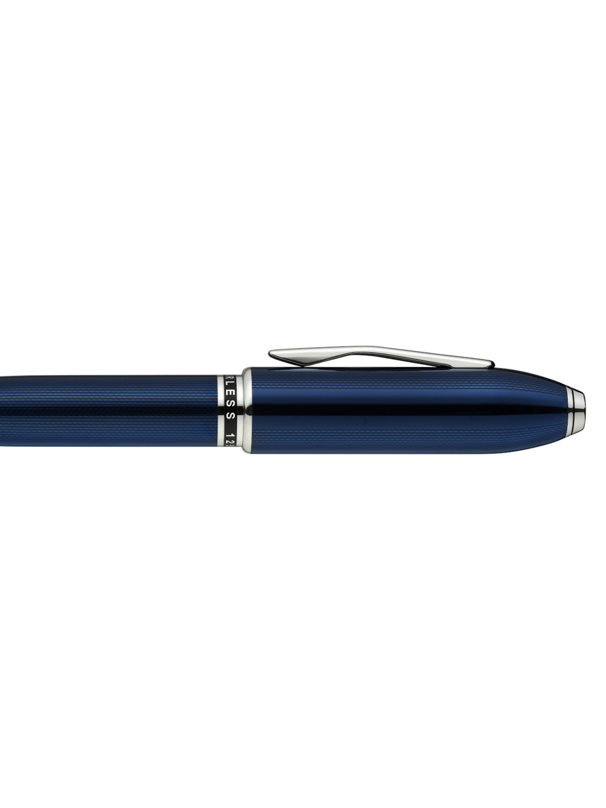 Peerless™ Polished Translucent Cobalt Blue Engraved Diamond Pattern with Polished Chrome Appointments and Swarovski Crystal Ballpoint Pen