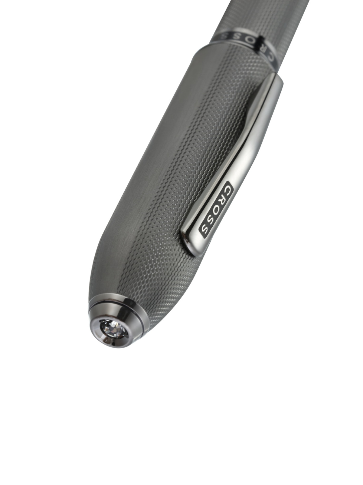 Cross Peerless™ Polished Slate Gray Engraved Diamond Pattern with Slate Gray PVD Appointments and Swarovski Crystal Rollerball Pen AT0705-20 - Image 2
