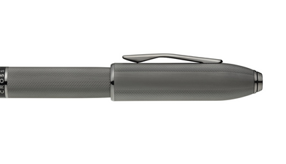 Gray pen on a white background