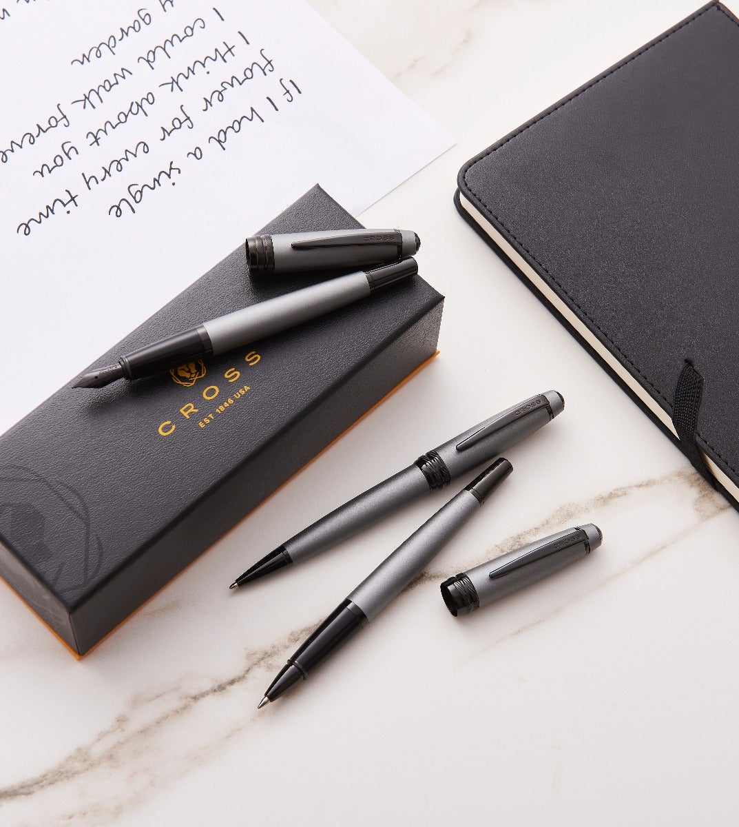 Bailey Matte Gray Lacquer Fountain Pen