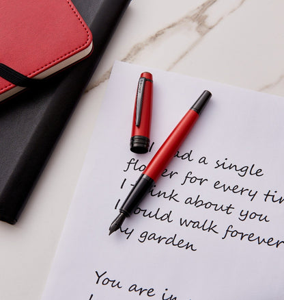 Bailey Matte Red Lacquer Fountain Pen