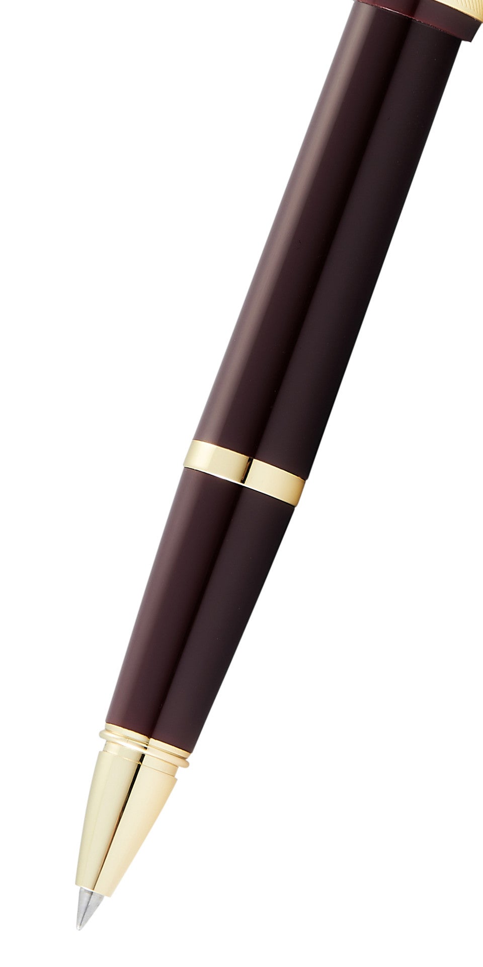 Bailey Light Polished Burgundy Resin and Gold Tone Rollerball Pen