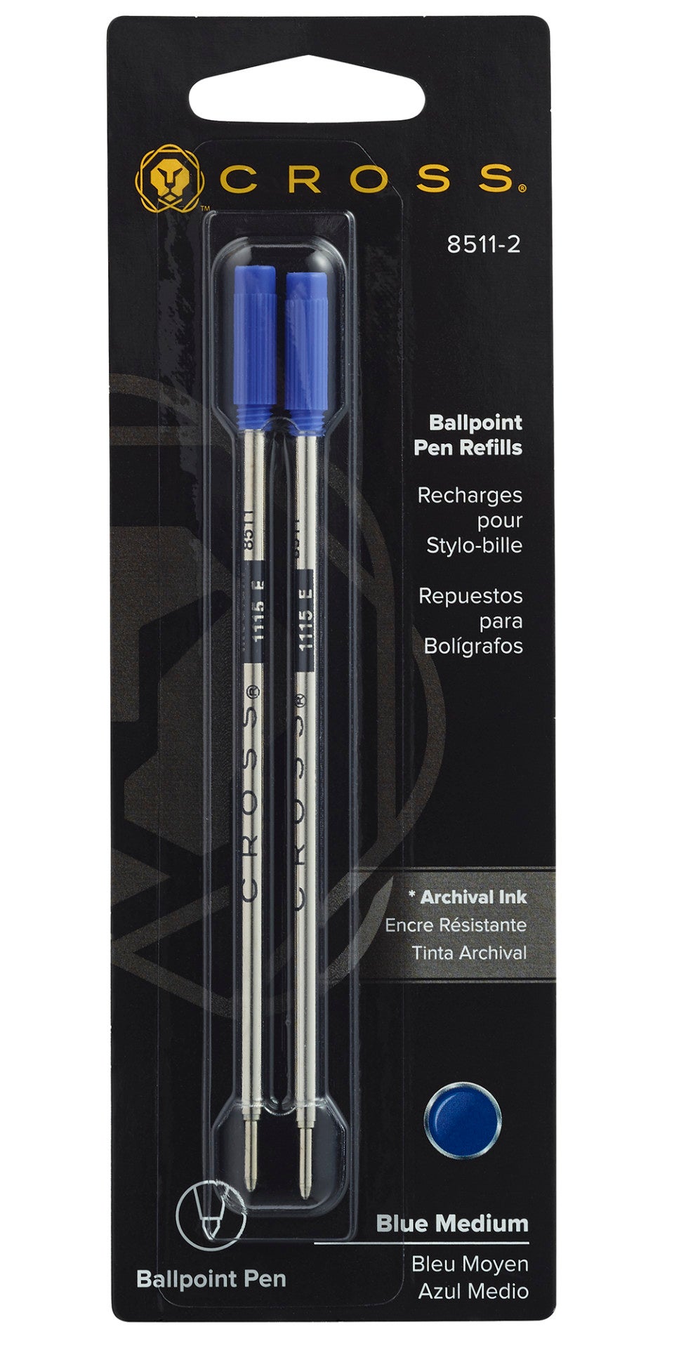 Ballpoint Pen Refill - Blue - Medium - Dual Pack