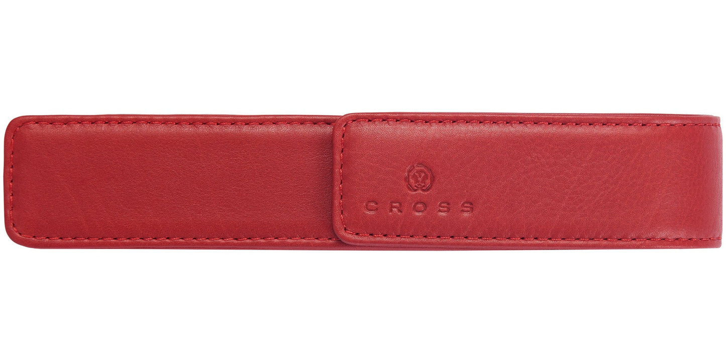 Crimson Leather Single Pen Pouch