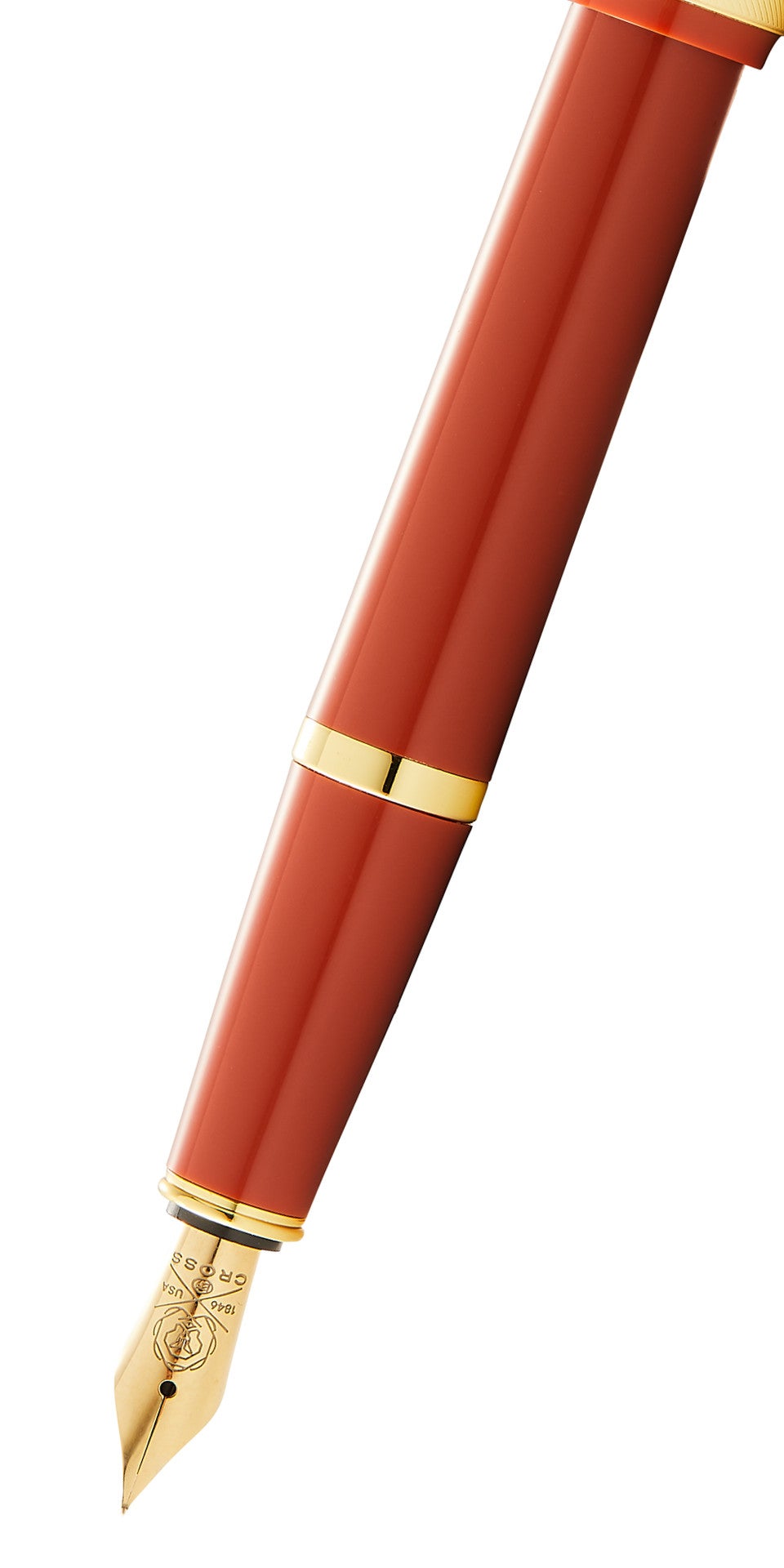 Bailey Light Polished Amber Resin and Gold Tone Fountain Pen