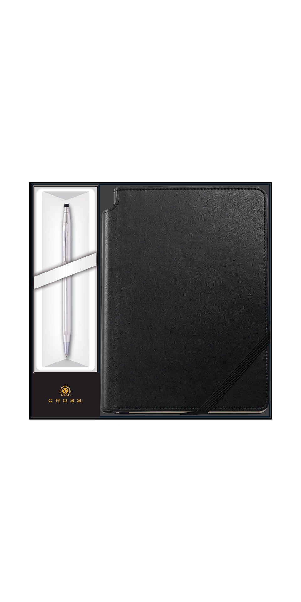 Classic Century Lustrous Chrome Ballpoint with Classic Black Journal Gift Set