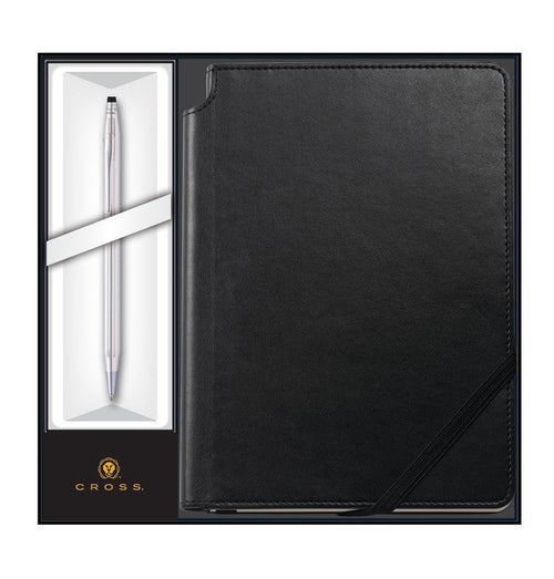 Classic Century Lustrous Chrome Ballpoint with Classic Black Journal Gift Set