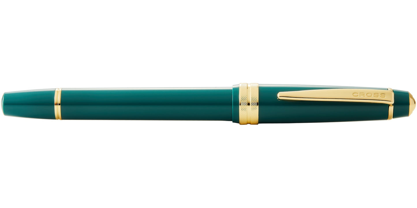 Bailey Light Polished Green Resin and Gold Tone Fountain Pen