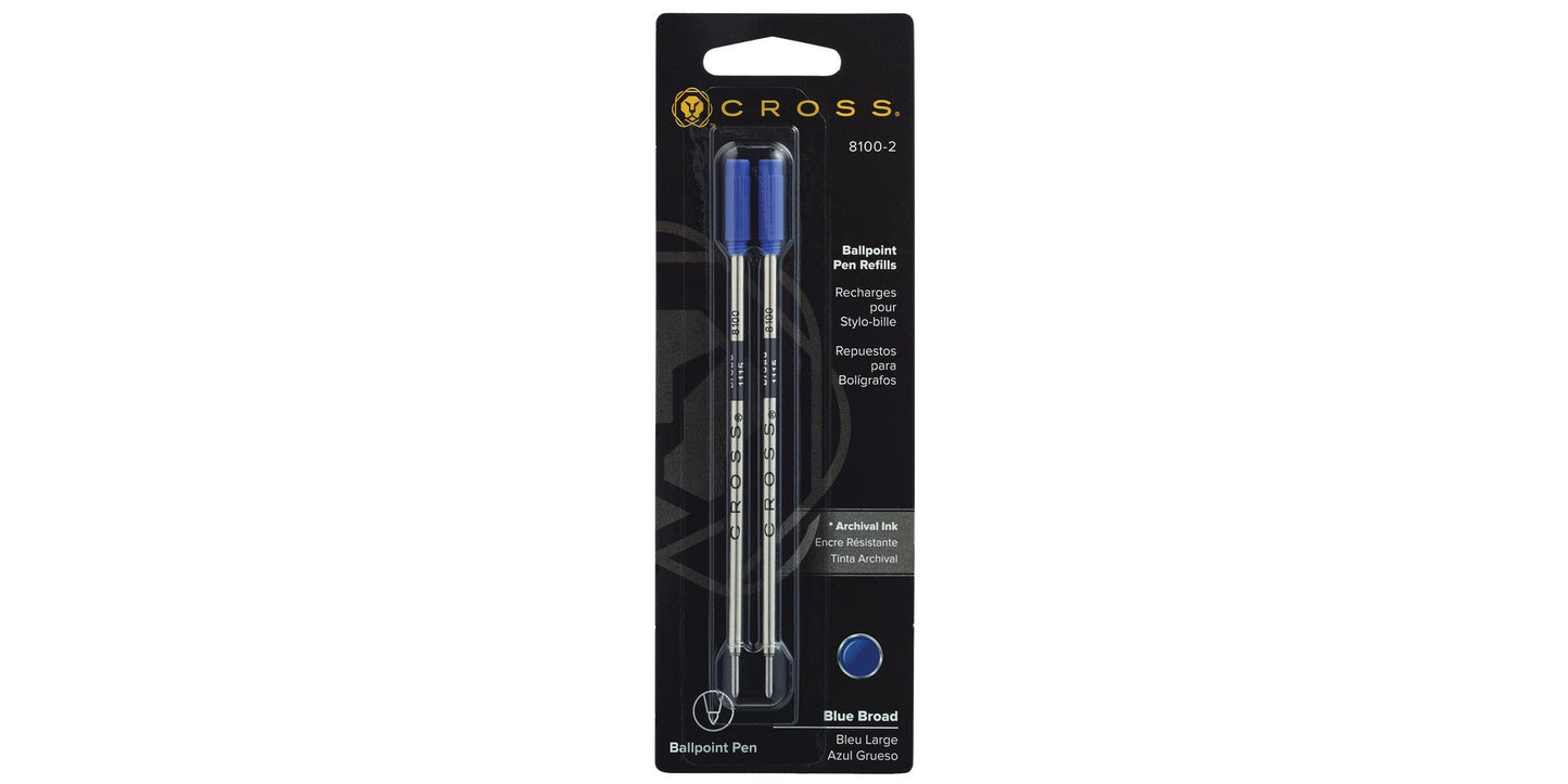 Ballpoint Pen Refill - Blue - Broad - 2-pack