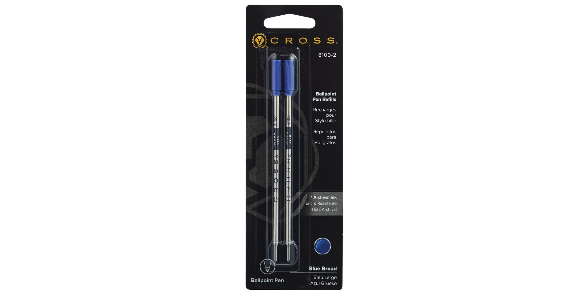 Ballpoint Pen Refill - Blue - Broad - 2-pack