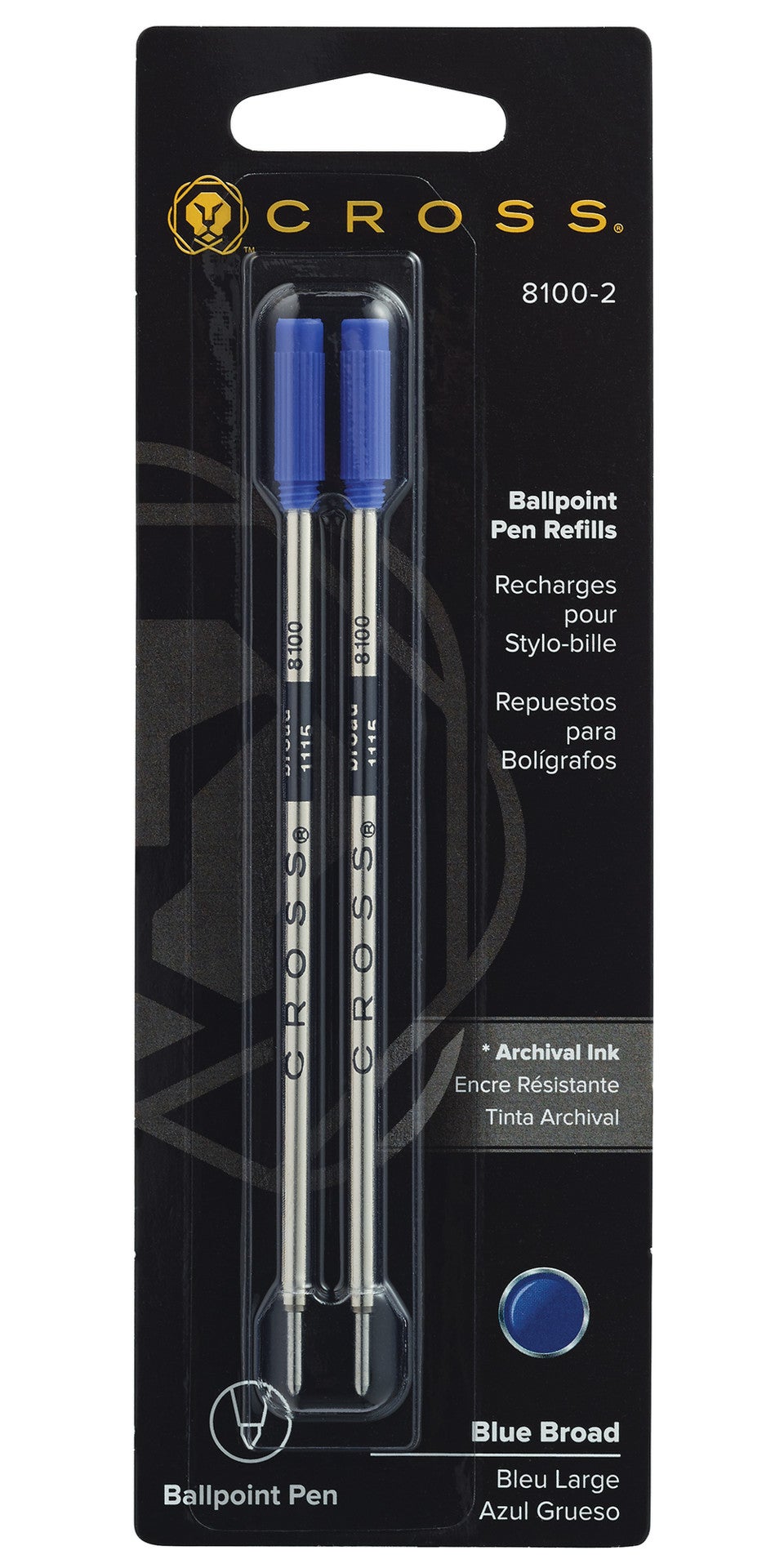 Ballpoint Pen Refill - Blue - Broad - 2-pack