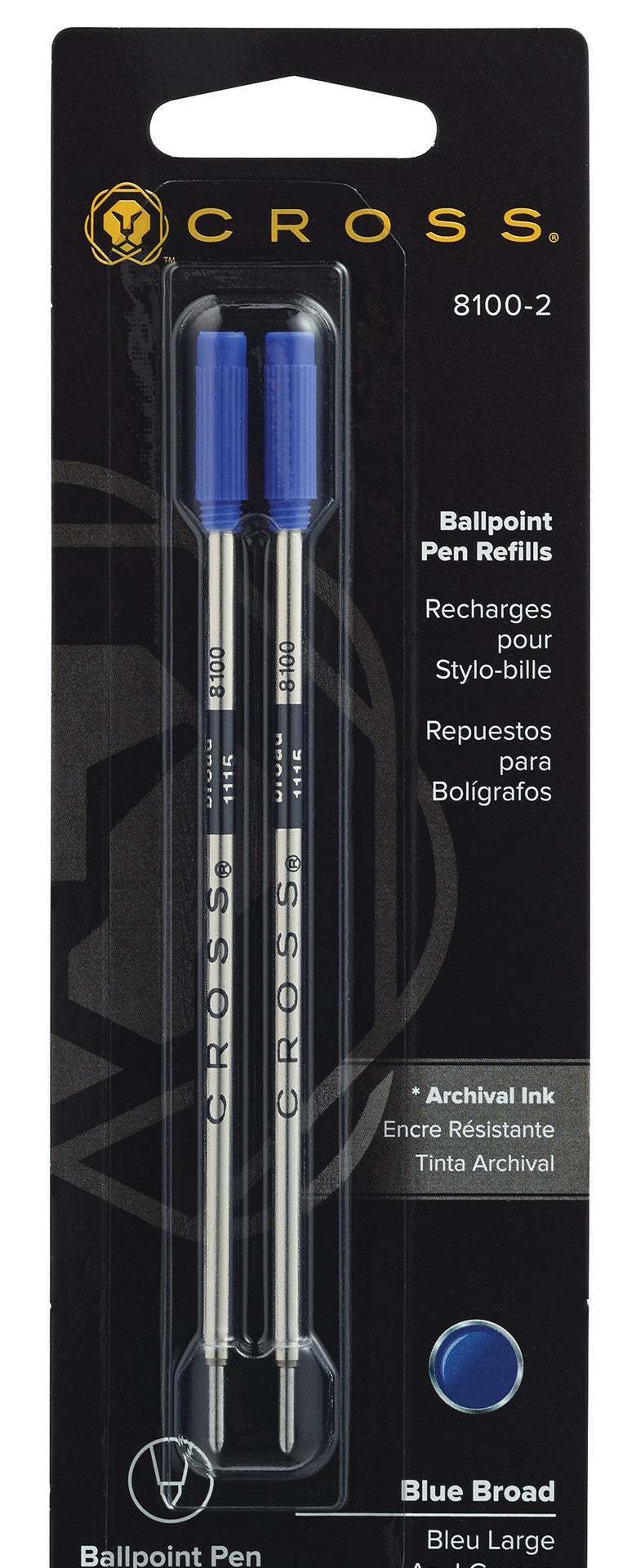 Ballpoint Pen Refill - Blue - Broad - 2-pack