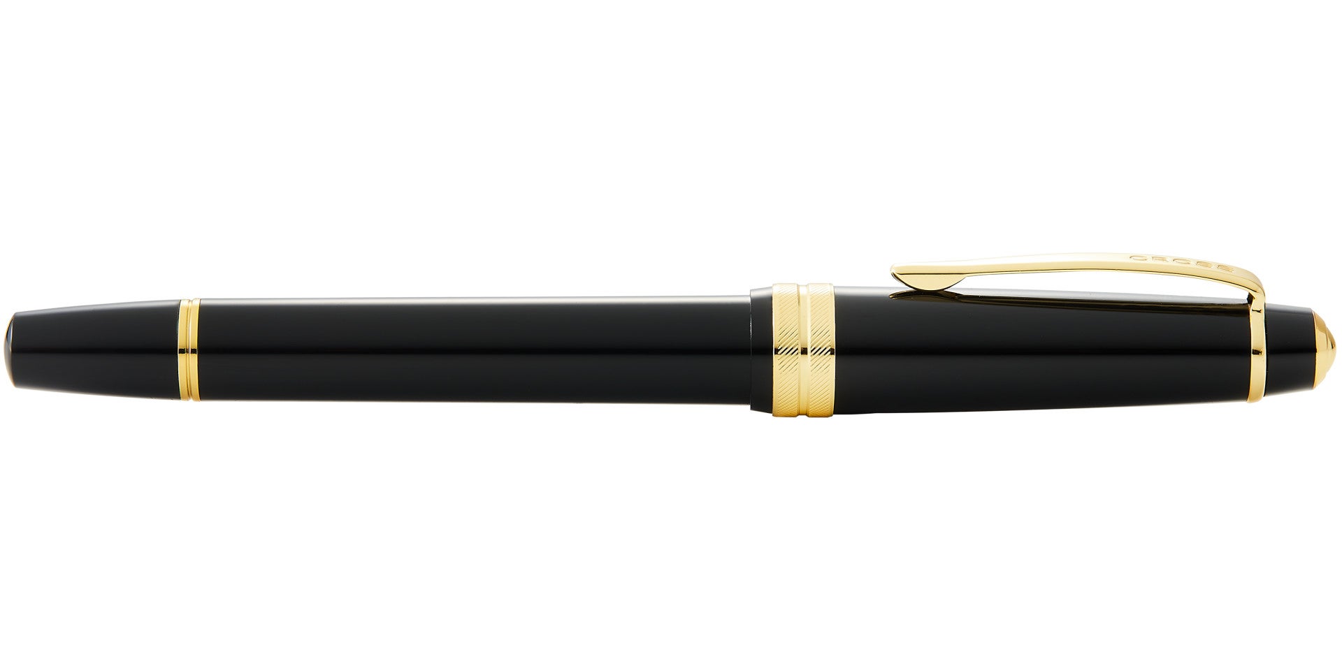 Bailey Light Polished Black Resin and Gold Tone Fountain Pen