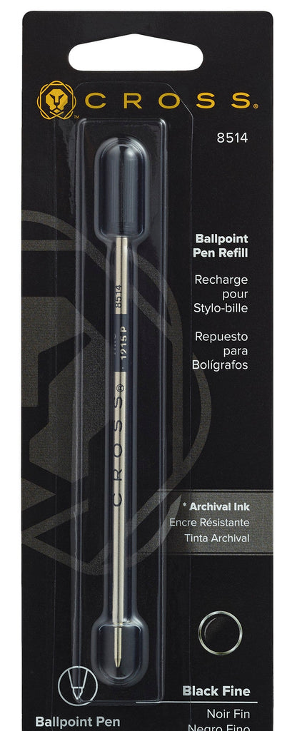 Ballpoint Pen Refill - Black - Fine - Packaged One Per Card