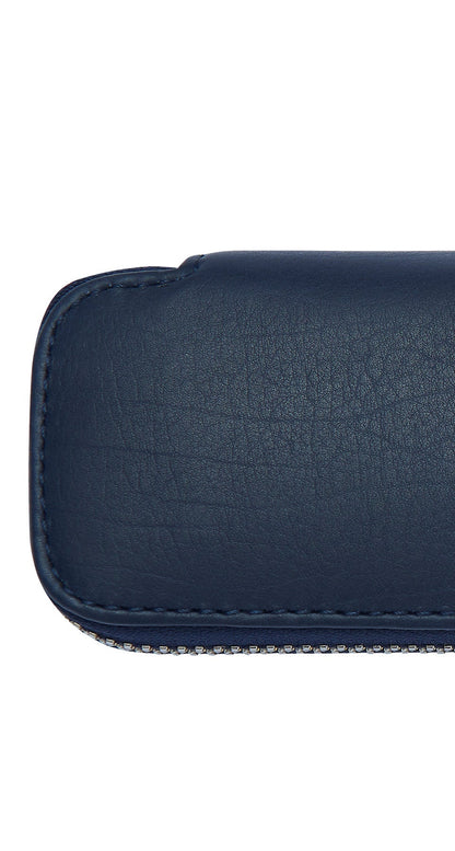 Midnight Blue Leather Double Pen Case