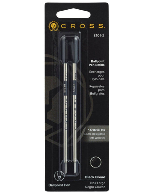 Ballpoint Pen Refill - Black - Broad - 2-pack