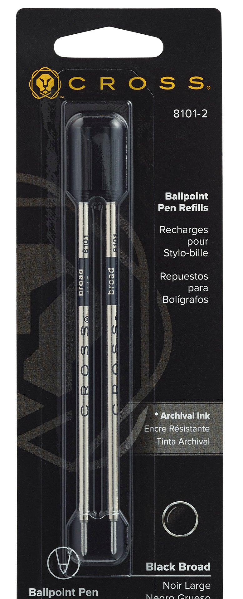 Ballpoint Pen Refill - Black - Broad - 2-pack