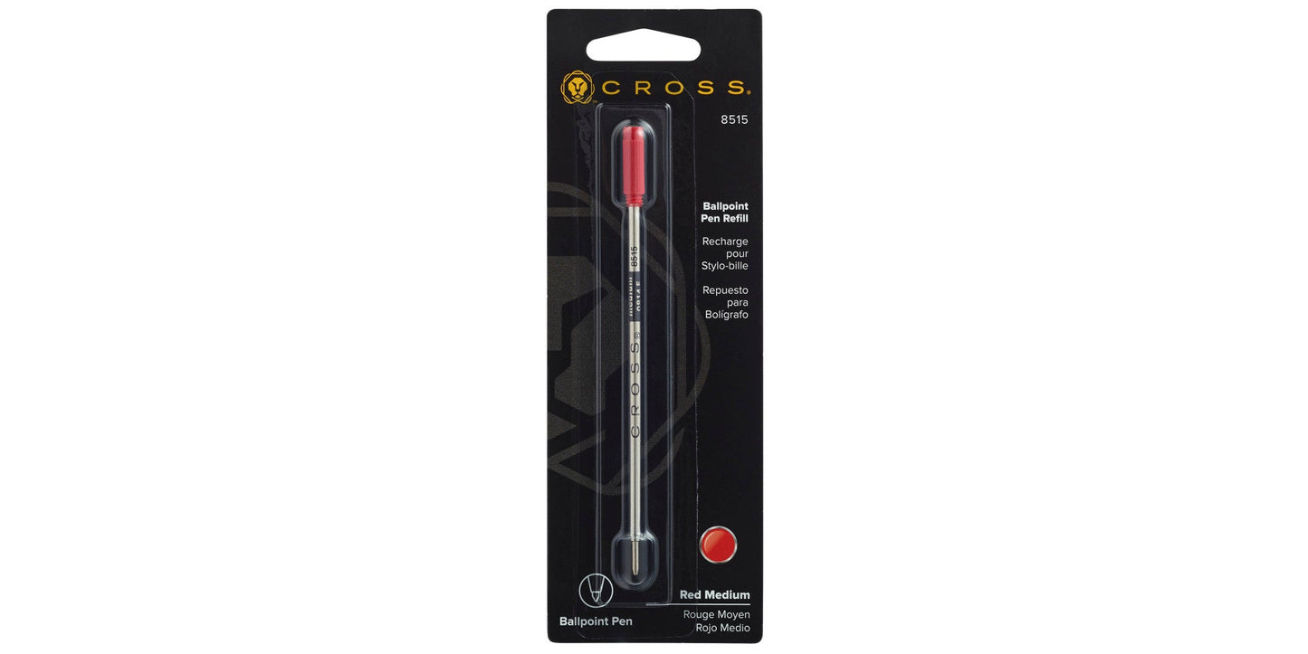 Ballpoint Pen Refill - Red - Medium - Packaged One Per Card