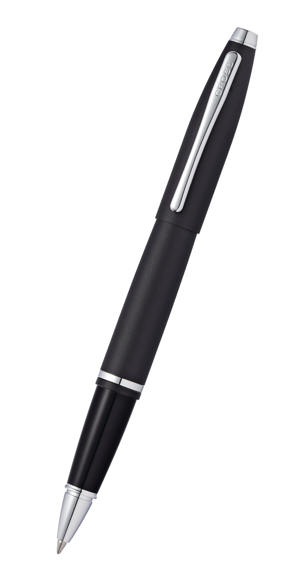 Stylo Roller Cross Bailey Rechargeable - Pointe Moyenne Encre Noire Noir Mat En Coffret Cadeau