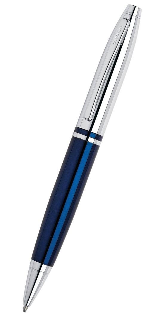 Calais Chrome & Blue Lacquer Ballpoint Pen