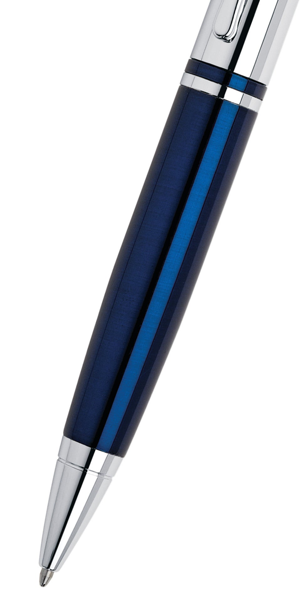 Calais Chrome & Blue Lacquer Ballpoint Pen